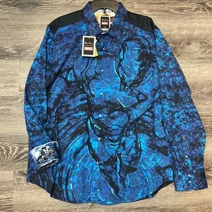 NWT Robert Graham Iron Man Button Down